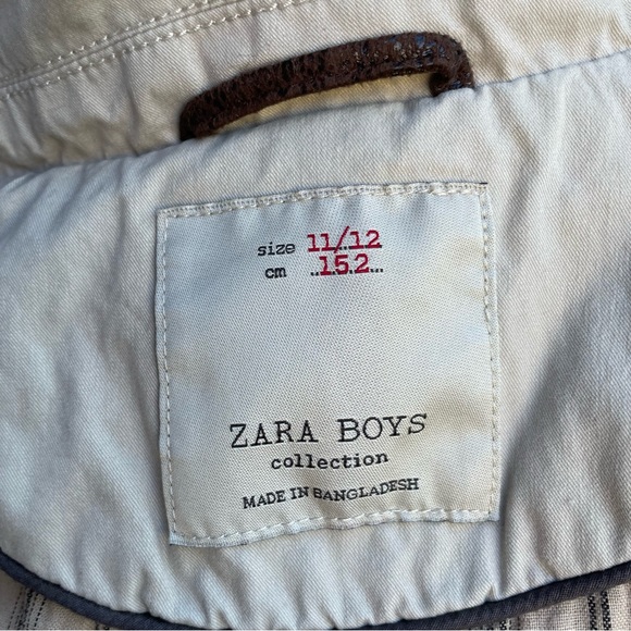 ❤️Host Pic❤️ 100% cotton Zara Boys Trench Coat / size 11/12 / removable  hoodie - Picture 9 of 9